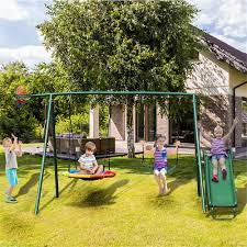 swing set with heavy duty a frame metal