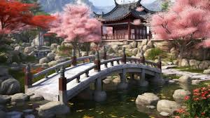 Premium Photo A Chinese Garden With A