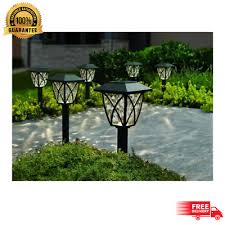 6 Pack Outdoor Solar Path Lights Black