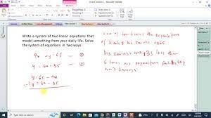 Write A System Of Two Linear Equations