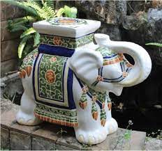 Porcelain Garden Stool Ceramic Elephant