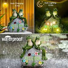 Cubilan Solar Couple Frog Statue For