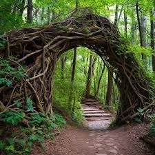 Tree Arch Made Of Branches And Vines