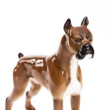 Porcelain Figurine Of A Boxer Dog In