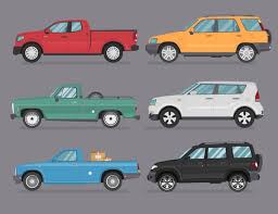 Colored Cars Flat Style Car Icon Set