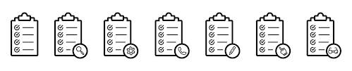 Checklist Clipboard Icon Set Quality