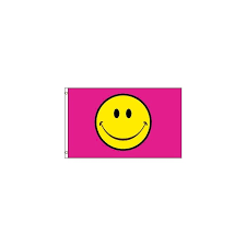 Pink Smiley Face Flag