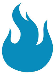 Blue Fire Icon Gas Flame Danger Symbol