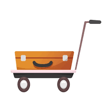 Snack Cart Icon In Flat Style Isolated