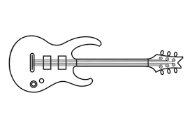Electric Guitar Icon Linear Rock