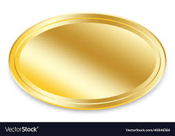 Golden Plate Icon Name Tag Oval Shape