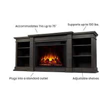 Real Flame Eliot Grand Entertainment Center Electric Fireplace Antique Gray