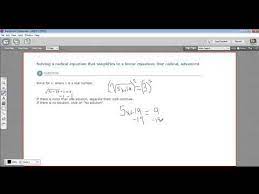 Solving A Radical Equation That
