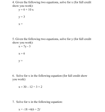Following Two Equations Solve For X