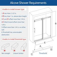 Mcocod 54 In W X 76 In H Single Sliding Frameless Shower Door In Brushed Nickel With Smooth Sliding And 3 8 In 10 Mm Glass
