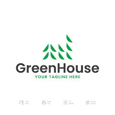 Minimal Flat Green House Logo Icon