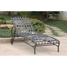 Bowery Hill Iron Patio Chaise Lounge In