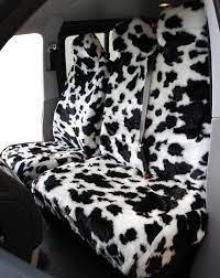 Cow Print Faux Fur Furry Van Seat