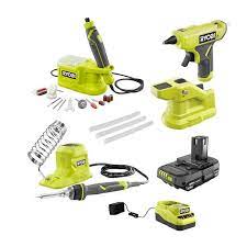 Ryobi Pcl1305k1n One 18v Cordless 3 Tool Hobby Kit With Compact Glue Gun Soldering Iron Rotary Tool 1 5 Ah Battery And Charger