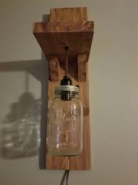 Wood Mason Jar Sconces Wall Lights