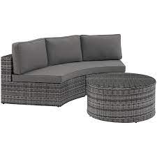 Wicker Curved Patio Sectional Set