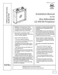 Manual Atra Adirondack Gz 450 Dv Fireplaces
