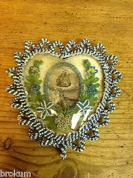 Convex Heart Glass Religious Icon