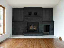 Grey Painted Fireplace Brick Fireplace