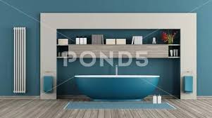 Blue Modern Bathroom Royalty Free