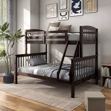 Furniture Of America Hayes Twin Over Full Solid Wood Detachable Bunk Bed With Ladder Dark Brown