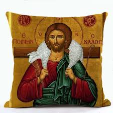 18 Orthodox Church Icon Cotton Pillow