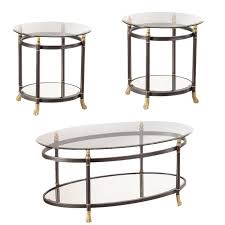 Piece Oval Glass Coffee Table