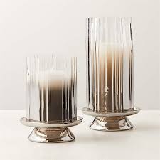 Ro Smoked Glass Hurricane Candle