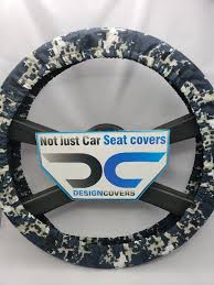 Blue Digital Camo Steering Wheel Cover