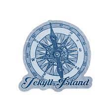 Sticker Jekyll Island Compass Blue