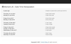 date and time library moment js