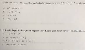 Solved 1 Solve The Exponential