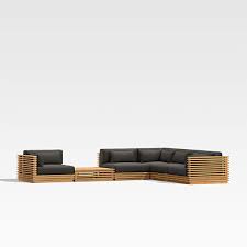 L Shaped Teak Outdoor Sectional Sofa