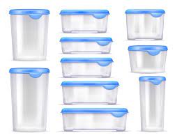 Food Containers Realistic Icon Set