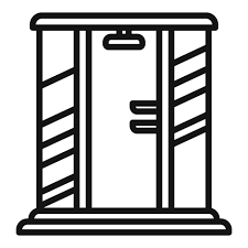 Shower Cabin Door Icon Outline Vector