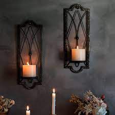 Candle Sconce Set Of 2 Metal Wall Decorations Rustic Home Decor Wall Candle Sconces Gold Black Wall Sconces