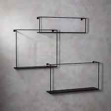 Large Matte Black Floating Shelves