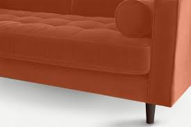 Scott Corner Sofa Burnt Orange Velvet