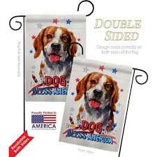Breeze Decor 13 In X 18 5 In Patriotic Beagle Dog Garden Flag Double Sided Animals Decorative Vertical Flags