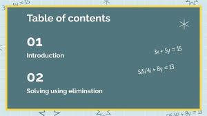 Of Equations Using Elimination