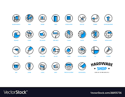 Hardware And Building Icons Set