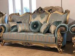 5 Seater Fabric Luxury Antique Sofa Set