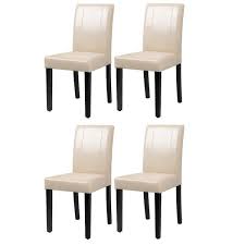 Lacoo Beige Dining Chairs Pu Leather