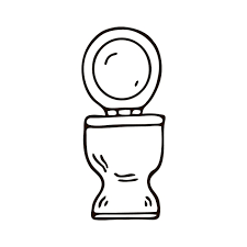 Black And White Sketch Of A Toilet Bowl