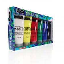 Icon Set 6x75ml Acrylic Paints Bright